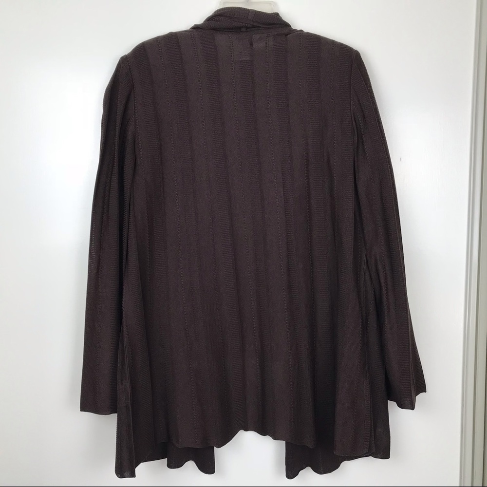 Exclusively Misook L NWT Brown Open Light Cardigan - Picture 2 of 8